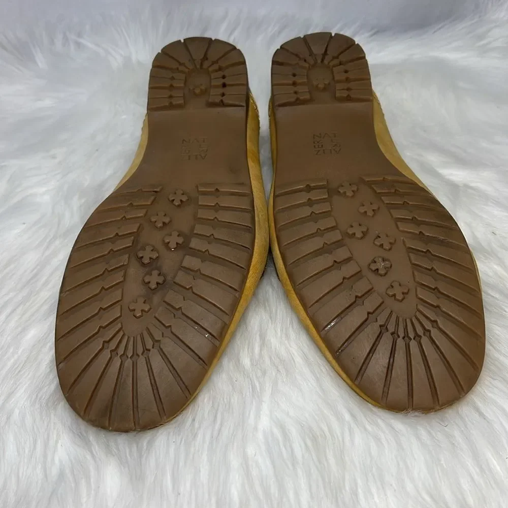 Naturalizer Dannah Mustard Yellow Faux Leather Slip On Loafers‎ Sz 8
